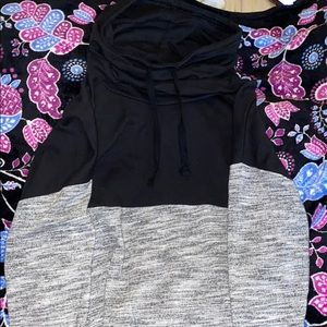 black and grey turtle neck sweatshirt